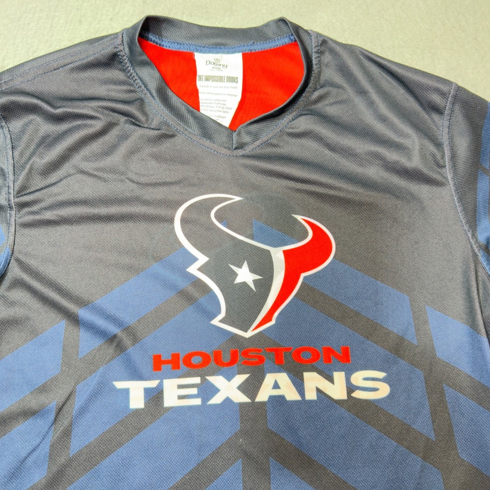 NFL Flag Houston Texans Jersey Mens Medium Blue Red Excellent Football Shirt‎